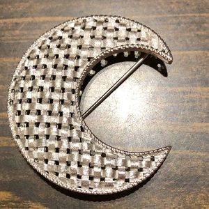 Vintage Trifari Crescent Moon Brooch